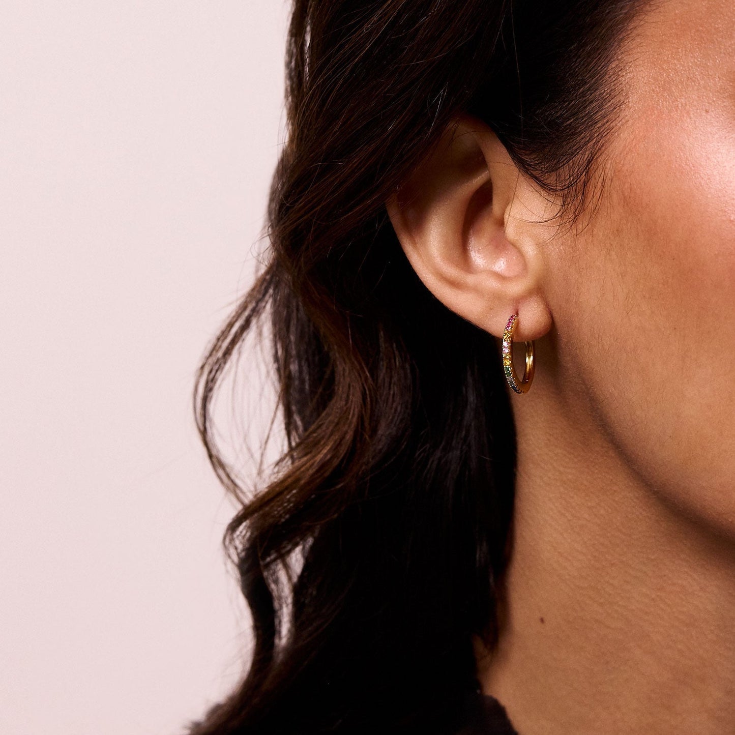 Rainbow Caviar Hoops